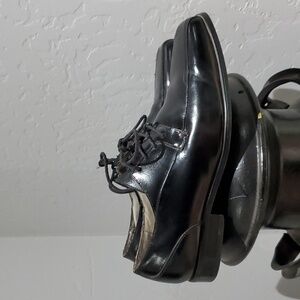 BLACK STACY ADAMS SHOES SIZE 11 DRESSY SQUARE TOE